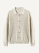 Oatmeal Horizontal-Rib Cardigan Sweater