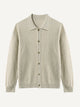 Beige Waffle-Knit Cardigan Sweater