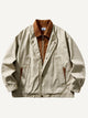 Corduroy-Collar Layered-Look Jacket