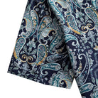 OROMEN Navy Paisley Mood Aloha Shirt — Short Sleeves