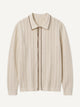 Vertical Stripe Contrast Knit Polo