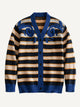 Striped Swirl Jacquard Knit Cardigan