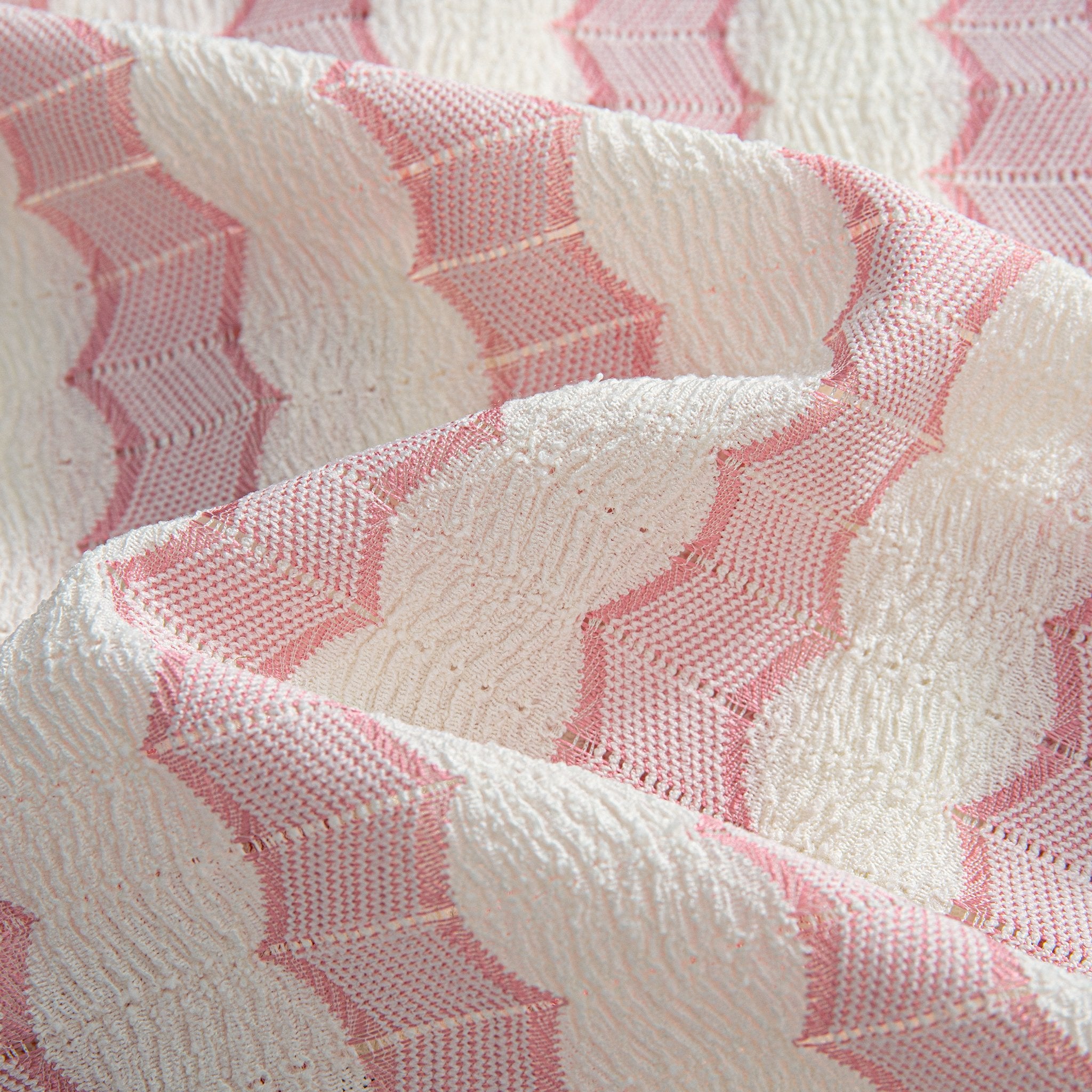 Striped Jacquard Pink Shirt - Fabric Texture Detail