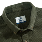 Army Green Utility Corduroy Shirt – Button-Down Collar Detail