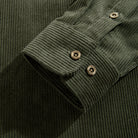 Army Green Utility Corduroy Shirt – Full Length Flat Lay