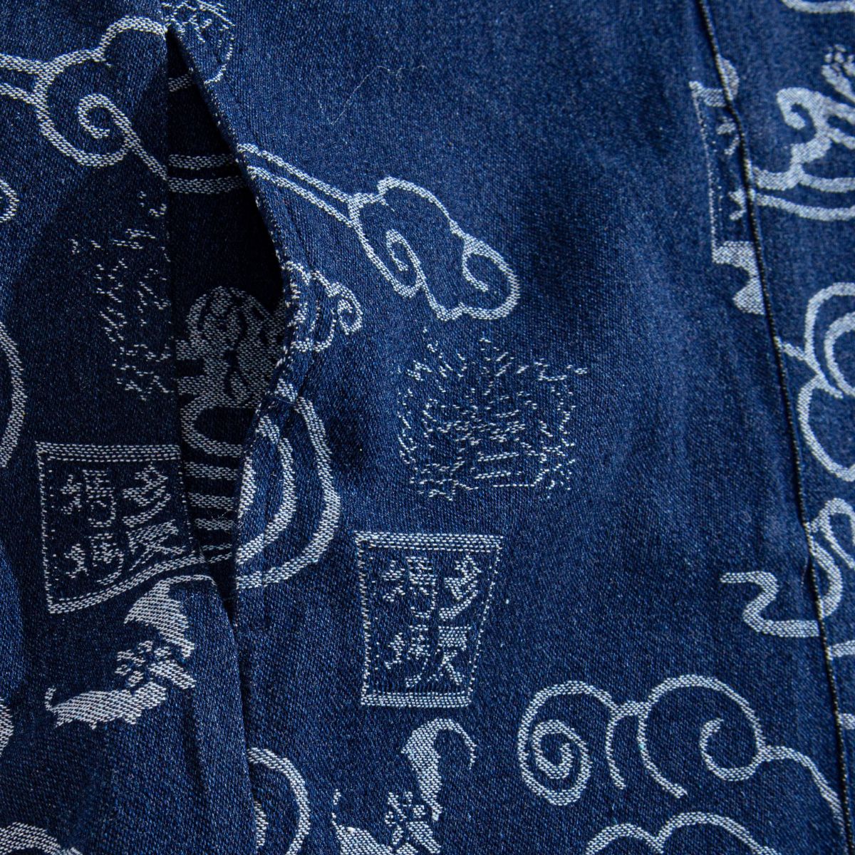 Auspicious Cloud Kimono Haori Jacket – Pocket Detail