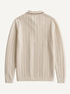 Back flat lay view of OROMEN Contrast Tipped Knit Sweater