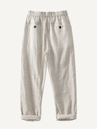 Back flat lay view of OROMEN Crosshatch Weave Relaxed Trousers