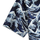 Back view of Great Wave shirt with box pleat - OROMEN Japanese art collection