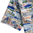 Back view of Japanese cotton aloha shirt with box pleat and side vent details