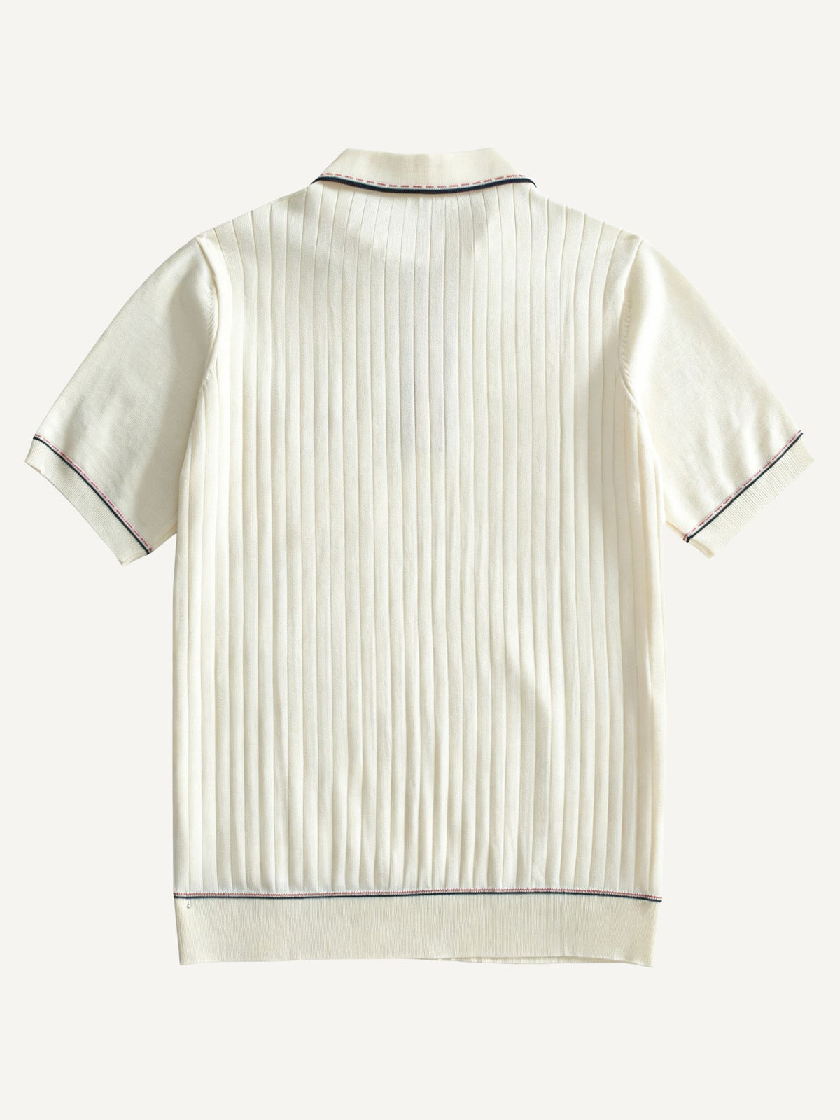 Back view of OROMEN Cream Court Knit Polo