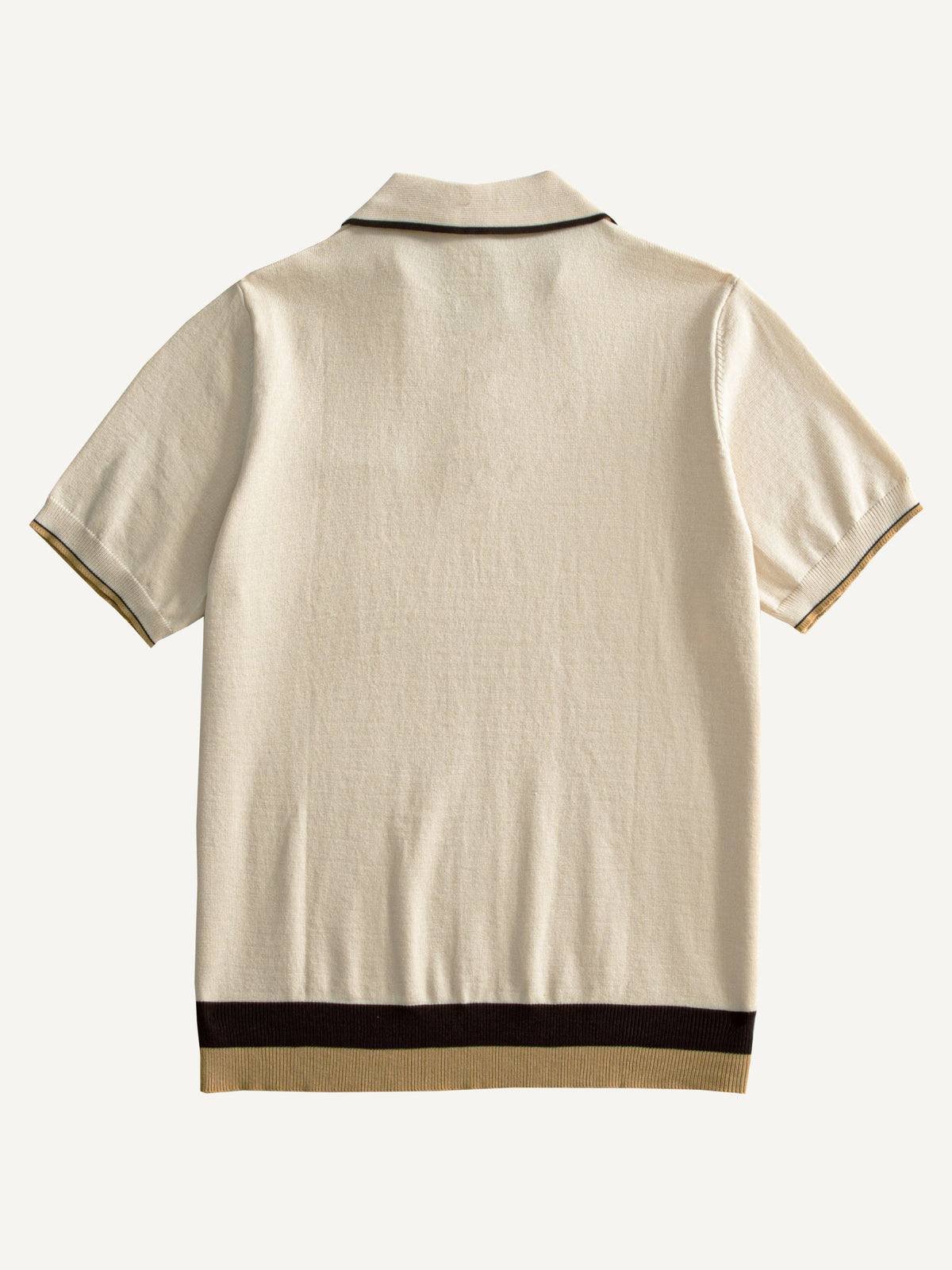 Back view of OROMEN Toasted Trim Knit Polo