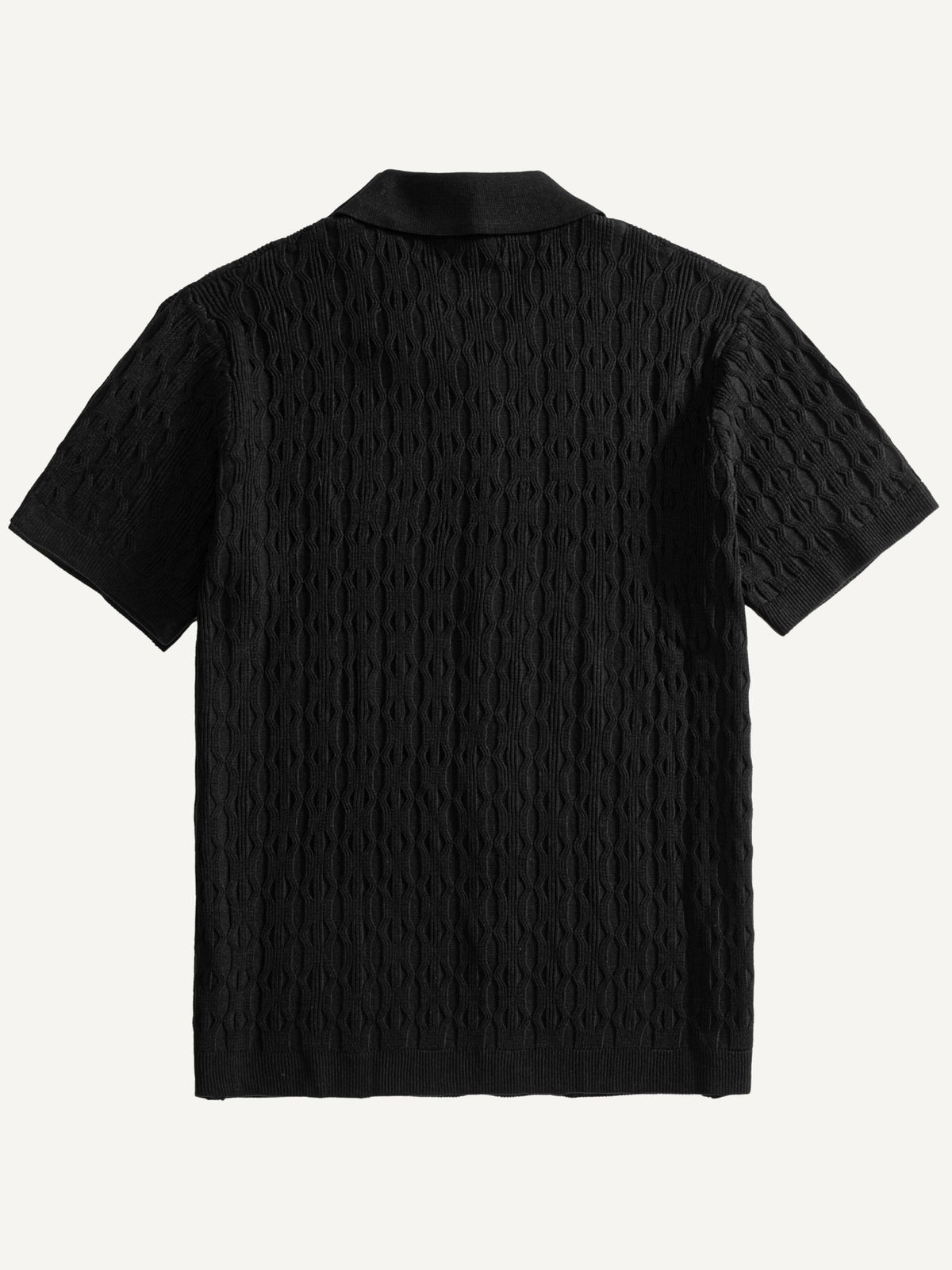 Back view of OROMEN Wave Jacquard Knit Polo