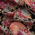 Back view of OROMEN chrysanthemums cotton shirt with box pleat detail