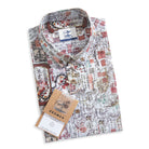 Back view of Poetic Plum Blossoms Aloha Shirt showing box pleat detail