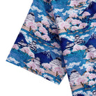 Back view of cotton aloha shirt with box pleat and side vent construction details