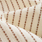 Beige embroidered stripe textured shirt front view