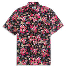 Black and pink sakura cherry blossom aloha shirt - OROMEN Japanese Ukiyo-e cotton shirt