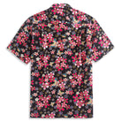Black pink cherry blossom shirt full view - elegant Japanese-inspired casual shirt