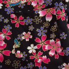 Black pink sakura pattern close-up - Japanese Ukiyo-e floral design