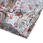 Button-down collar detail of Japanese ukiyo-e inspired aloha shirt