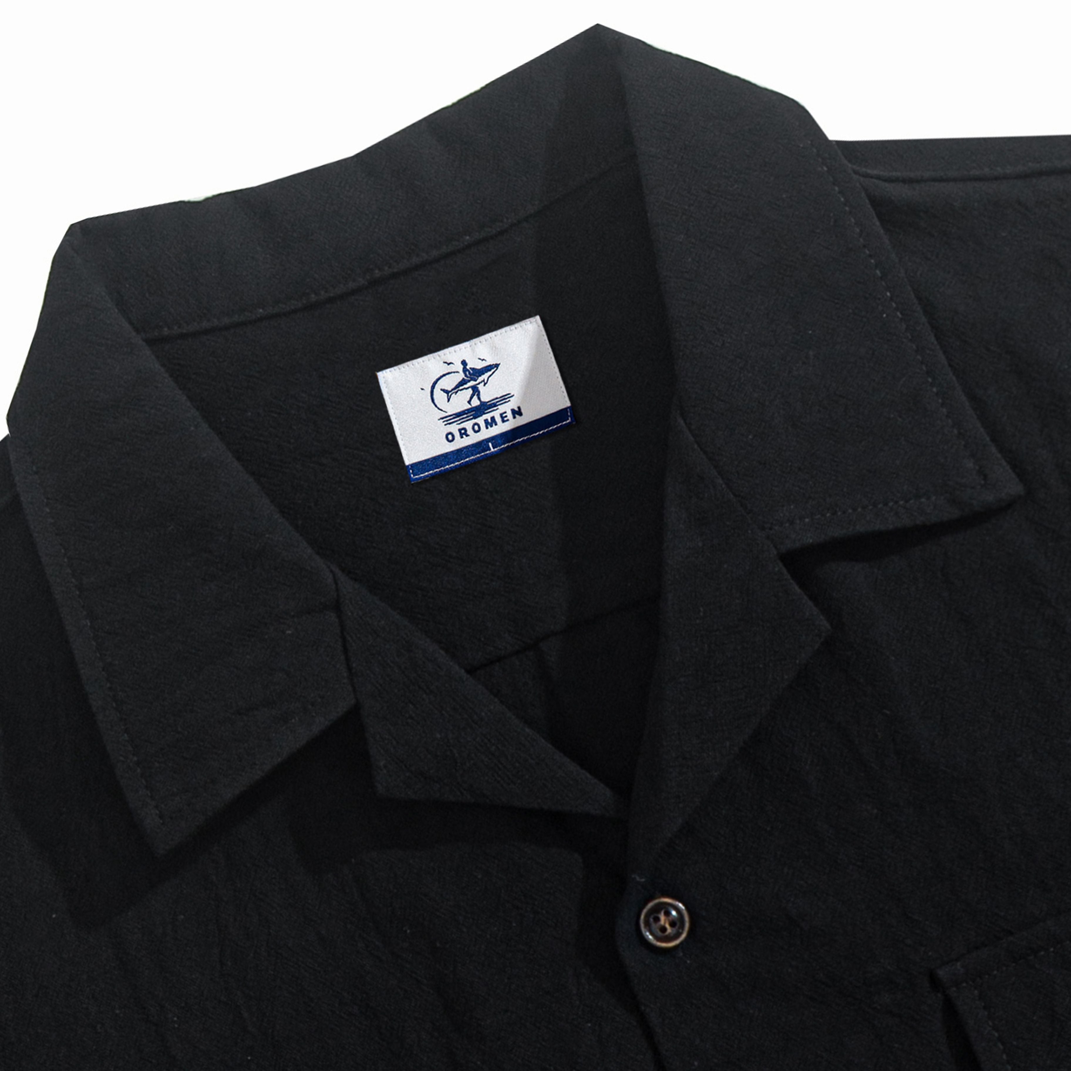 Camp Collar Detail – OROMEN A Rugged Classic Cotton Shirt