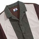 Camp Collar Detail – OROMEN Retro Three-Tone Corduroy Shirt