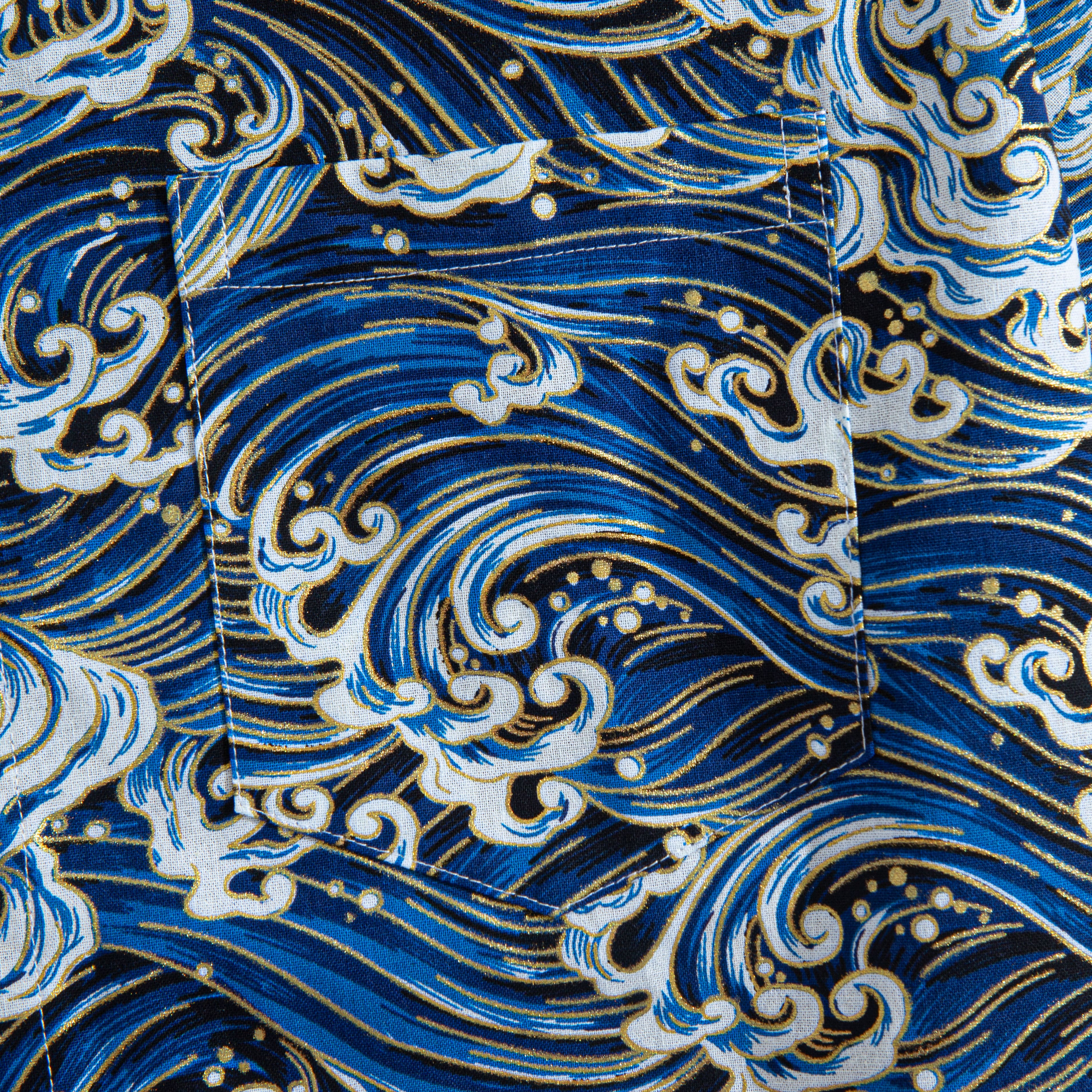 Chest Pocket Detail – OROMEN Rolling Waves Aloha Shirt