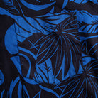 Chest pocket detail of OROMEN Blue Bush Hawaiian shirt with tropical leaf print