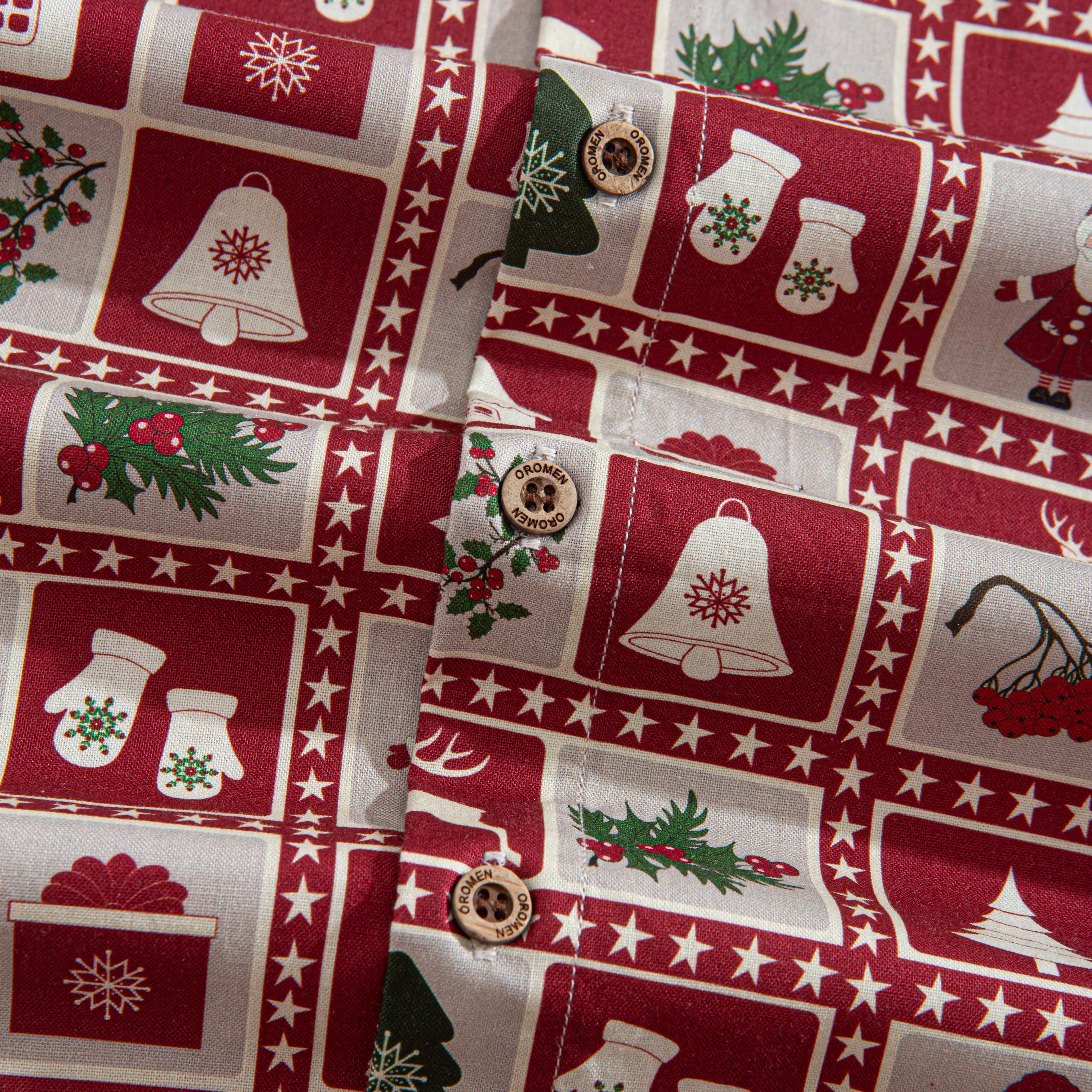 Christmas Decoration Shirt – Coconut Shell Button Detail