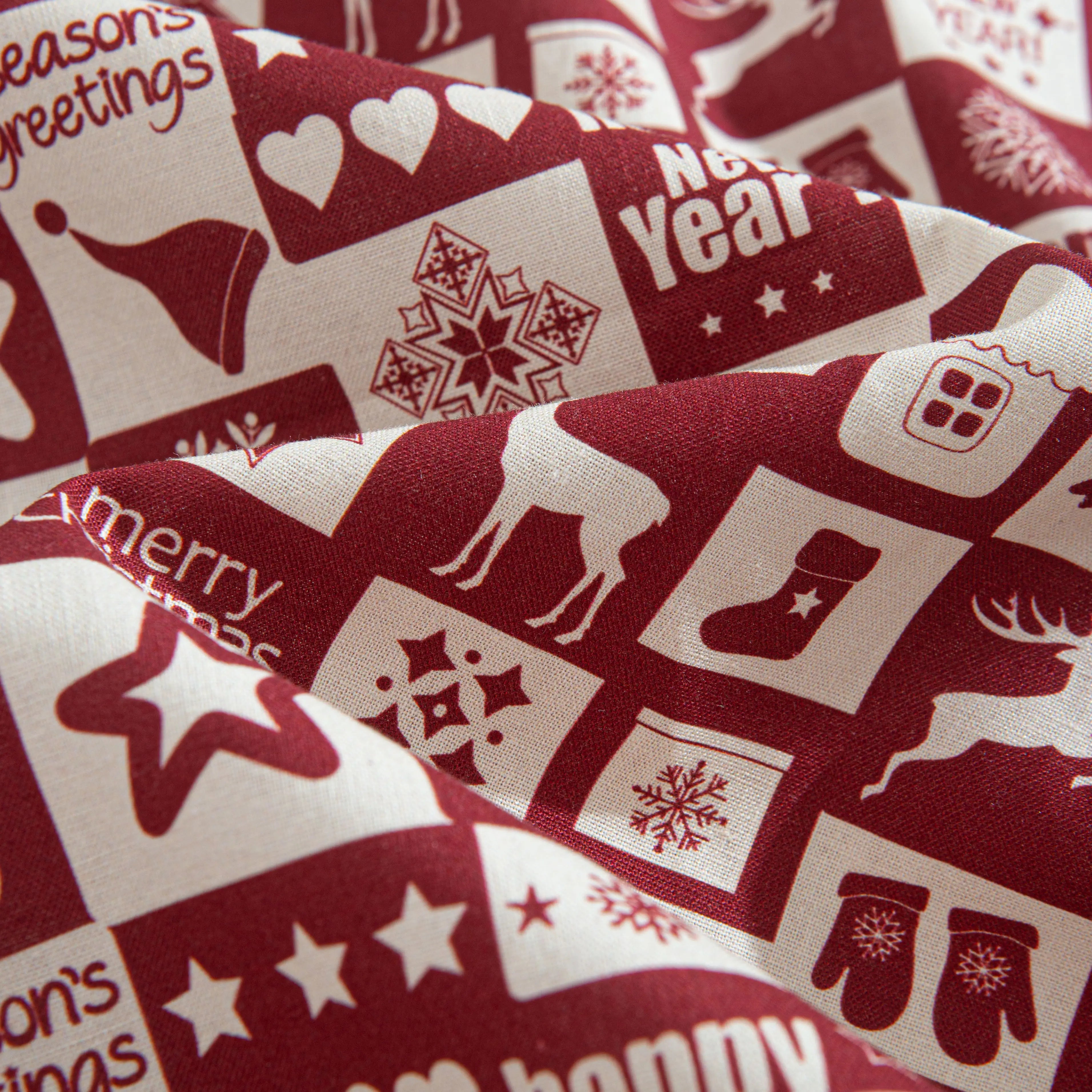 Christmas Jigsaw Puzzle Shirt – 100% Cotton Fabric Texture