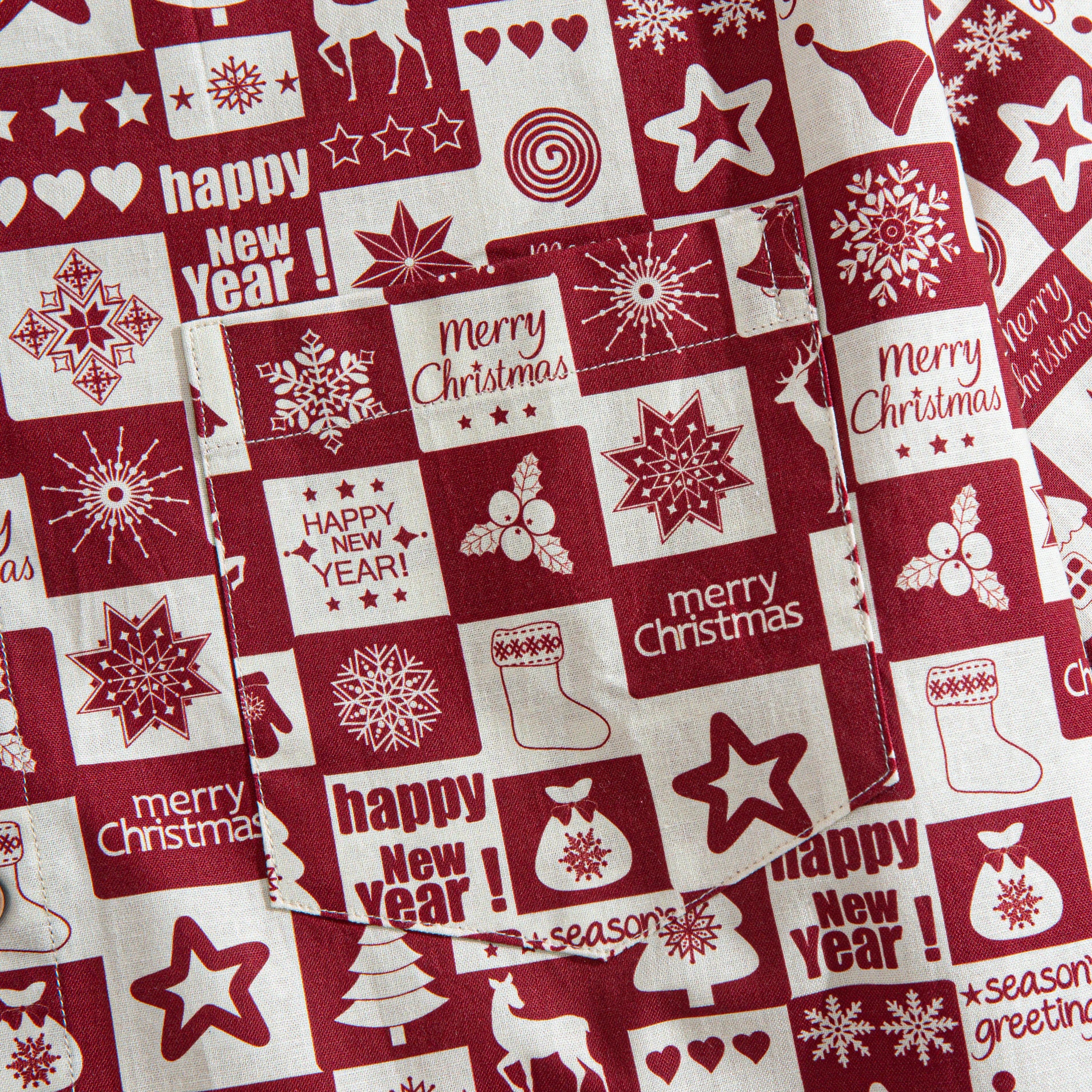 Christmas Jigsaw Puzzle Shirt – Chest Pocket Detail