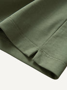 Clean double-stitched bottom hemline detail of OROMEN Wildflower Embroidery T-shirt