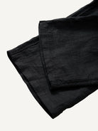Clean hem and relaxed straight leg cuff detail of OROMEN Crosshatch Weave Drawstring Trousers