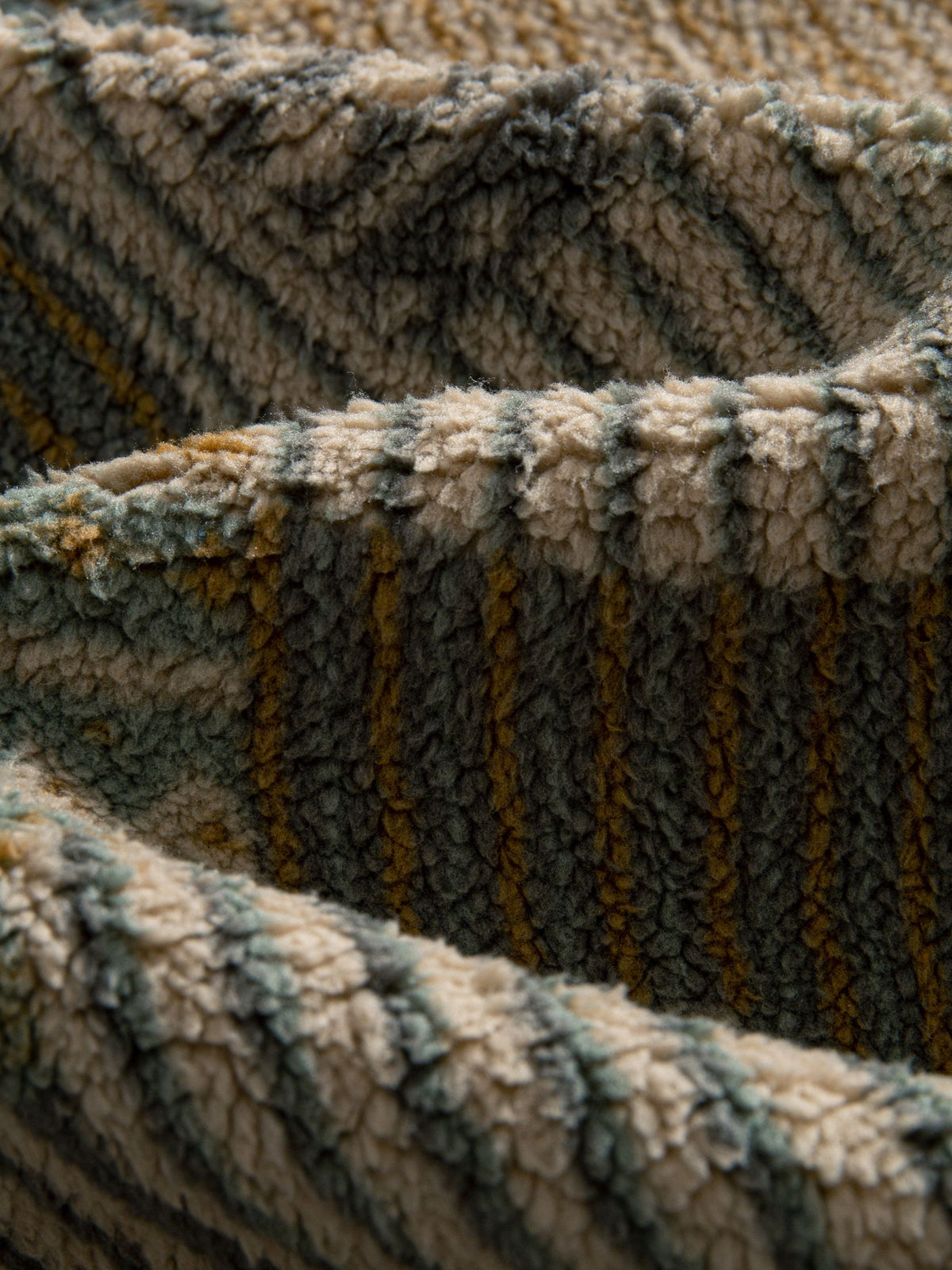 Close-up of the raised textured mosaic fabric