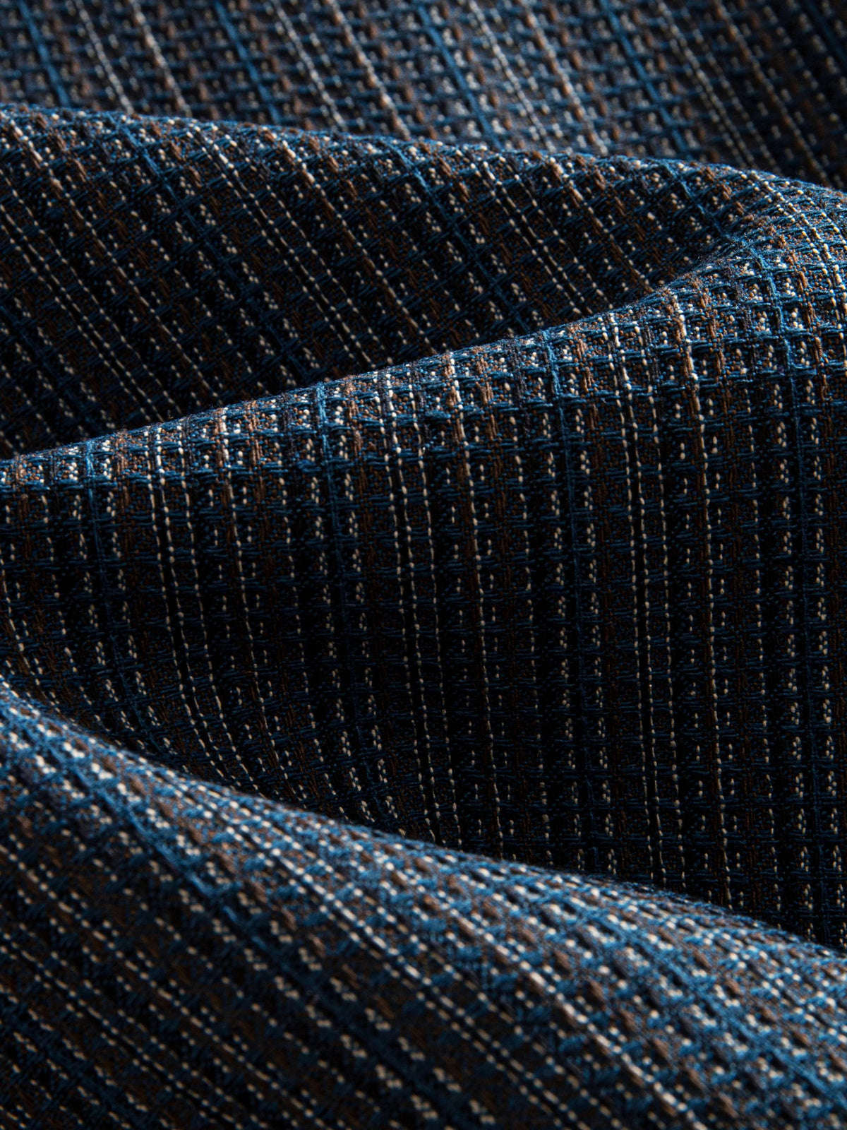 Close-up of the textured cotton-linen fabric weave