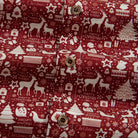 Coconut Button Detail – OROMEN Fantasy Christmas Patchwork Shirt
