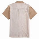 Coffee brown colorblock corduroy shirt back view