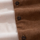Coffee brown corduroy shirt collar and button detail