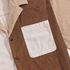 Coffee brown corduroy shirt flat lay - full view