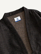 Collar band and neckline detail of OROMEN Dragon Scale Woven Haori Kimono