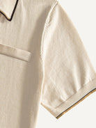 Contrast ribbed sleeve cuff detail on OROMEN Toasted Trim Knit Polo