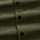 Corduroy Shirt Shell Button Detail – OROMEN Green Contrast Trim