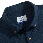 Cotton linen shirt button-down collar detail - classic casual design