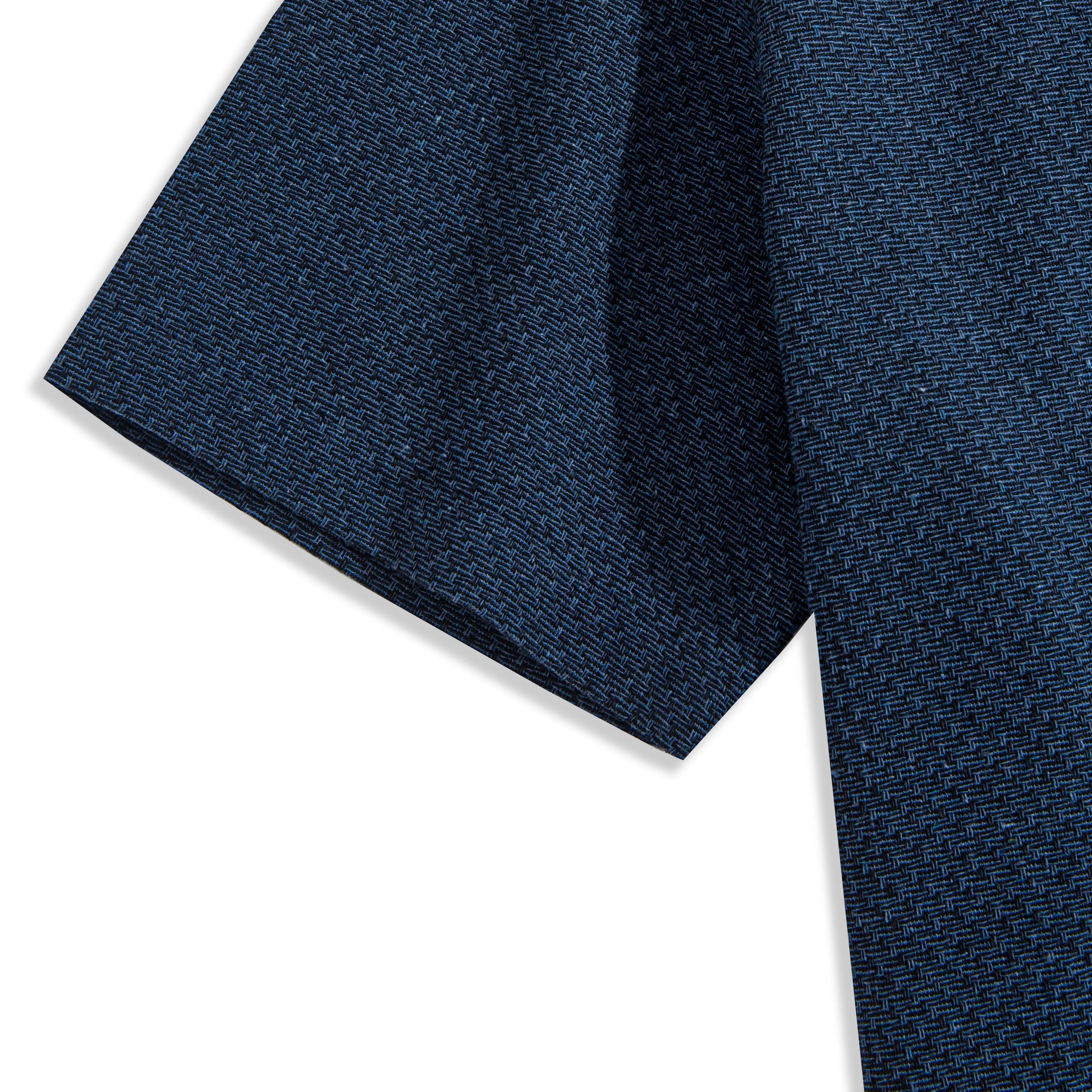 Cotton linen shirt sleeve detail - double needle stitching quality