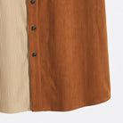 Curved‑hem‑detail‑showing‑rust‑and‑beige‑colorblock‑split‑on‑OROMEN‑corduroy‑hooded‑shirt