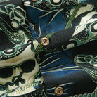 Detailed View of Fierce Skull and Coiling Serpent Irezumi Motif