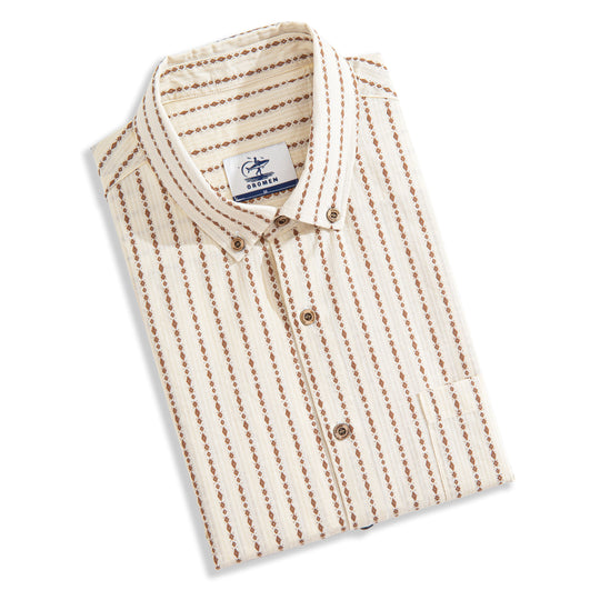 Embroidered Stripe Textured Shirt