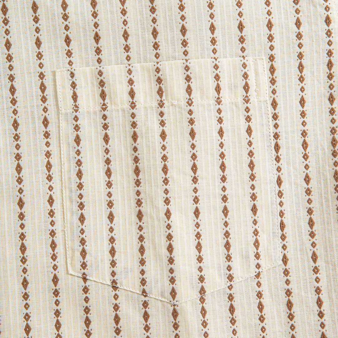 Embroidered Stripe Textured Shirt