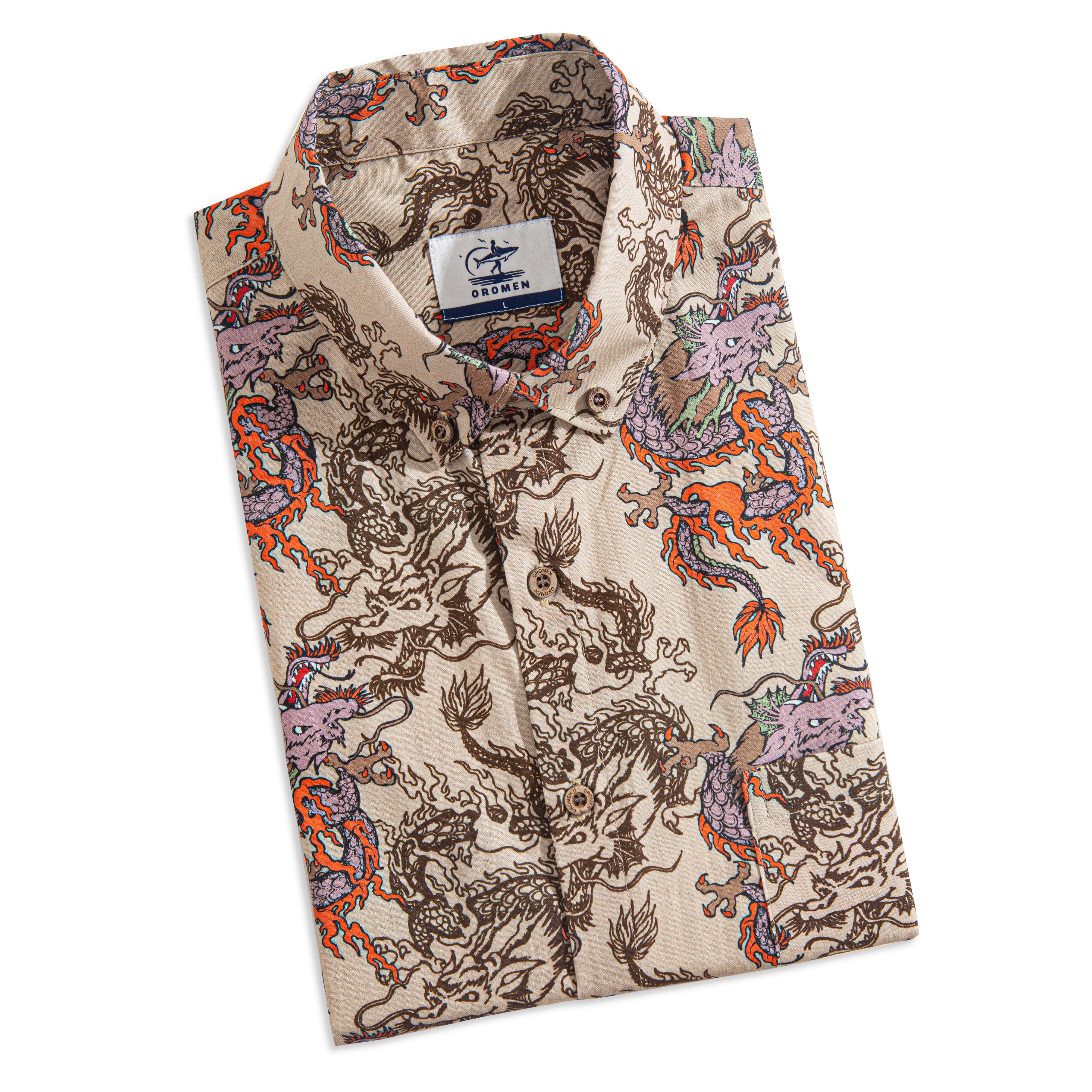 Dragon Riding The Clouds Aloha Shirt – Folded Flat Lay